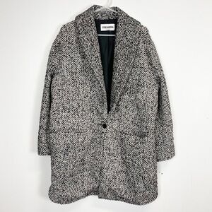 NEW Steve Madden Zoey Jacket Womens Large Black White 1 Button NWOT